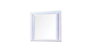 English Elm Opium Milky White Wall Mirror Only — Elegant White-Framed Decorative Mirror for Luxe Modern Spaces B009P356303