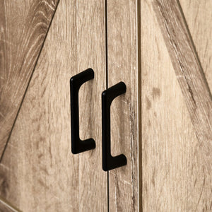 English Elm Farmhouse Barn-Door Sideboard Buffet Cabinet with Drawer, Adjustable Shelf, Rustic Industrial Storage Oak W2225141221