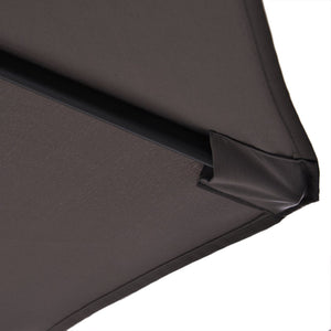 English Elm 14ft Patio Umbrella Extra Large Double-Sided Market Canopy with Crank, UV Protection & Sturdy Base Gray W2225141416
