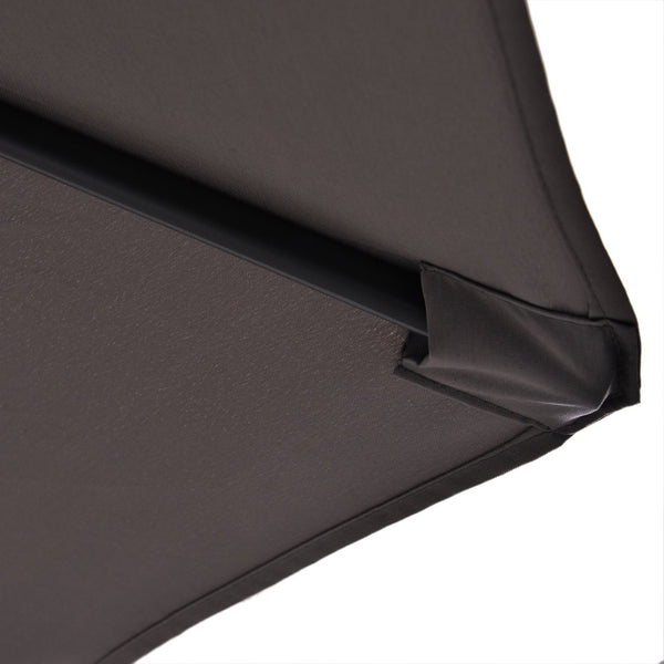 English Elm 14ft Patio Umbrella Extra Large Double-Sided Market Canopy with Crank, UV Protection & Sturdy Base Gray W2225141416