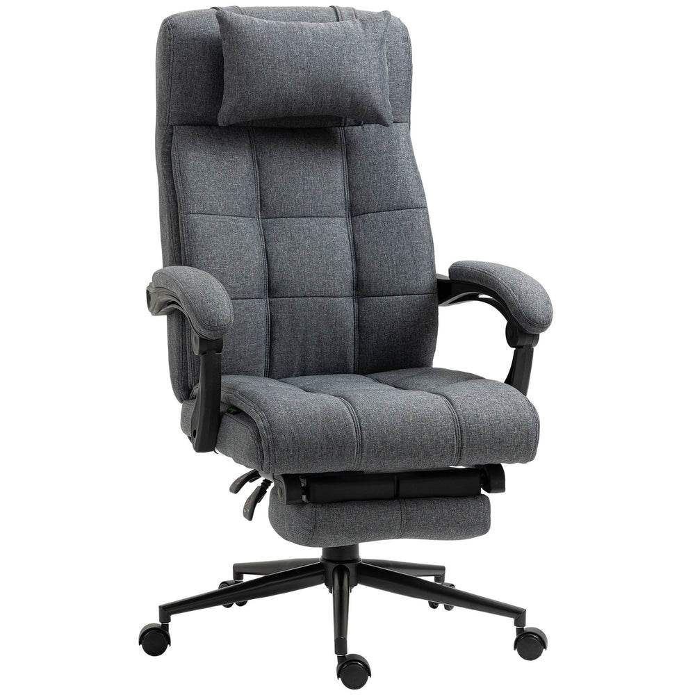 English Elm Executive Linen-Feel Ergonomic High Back Office Chair with Recline, Retractable Footrest & Headrest W2225141236