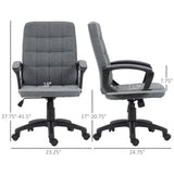 English Elm Fabric Office Chair, Computer Desk Chair, Swivel Task Chair With Arms, Adjustable Height, Swivel Wheels, Mid Back, Charcoal Gray