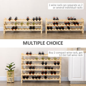 English Elm Stackable Modular Wine Rack Six Tier Natural Wood Freestanding Cellar Storage W2225141449