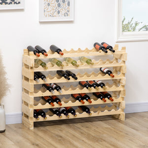 English Elm Stackable Modular Wine Rack Six Tier Natural Wood Freestanding Cellar Storage W2225141449