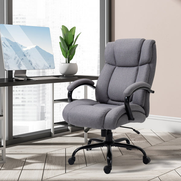 English Elm High Back Big And Tall Executive Office Chair - Heavy-Duty, Adjustable, Wide Seat, Light Grey Comfort W2225141490
