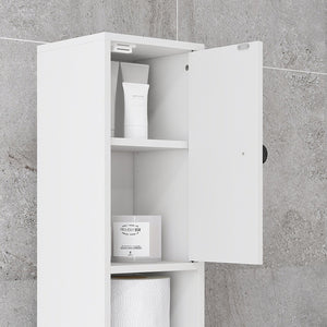 English Elm Kleankin Tall 71" Bathroom Storage Cabinet with Open Shelves, Anti-Tip Slim Organizer for Small Spaces White W2225141218