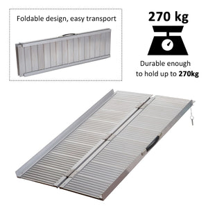 English Elm Wheelchair Ramp Folding Aluminum Alloy Bi-fold Design with Skid Proof Surface 600lb Capacity W2225141450