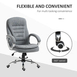 High Back Executive Computer Chair, Adjustable Height, Thick Padding, Headrest, Armrest - Grey