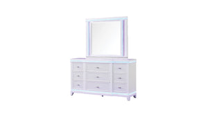 English Elm Opium Milky White Wall Mirror Only — Elegant White-Framed Decorative Mirror for Luxe Modern Spaces B009P356303