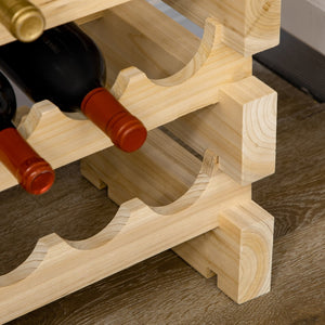 English Elm Stackable Modular Wine Rack Six Tier Natural Wood Freestanding Cellar Storage W2225141449