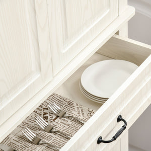 English Elm 71" Freestanding Pantry Cabinet with 4 Doors, Wide Drawer & Anti-Tip Design for Kitchen Storage W2225S00018