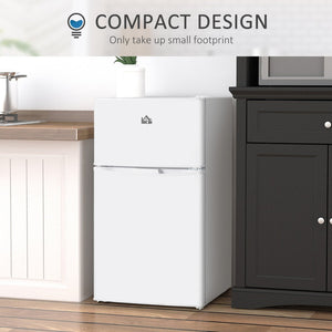 English Elm Double Door Compact Refrigerator 3.2 Cu Ft with Freezer and Reversible Hinge for Dorm W2225141451