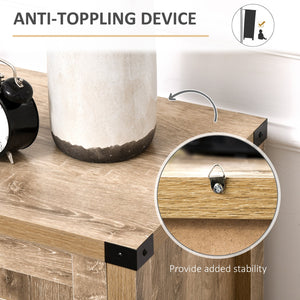 English Elm Farmhouse Barn-Door Sideboard Buffet Cabinet with Drawer, Adjustable Shelf, Rustic Industrial Storage Oak W2225141221