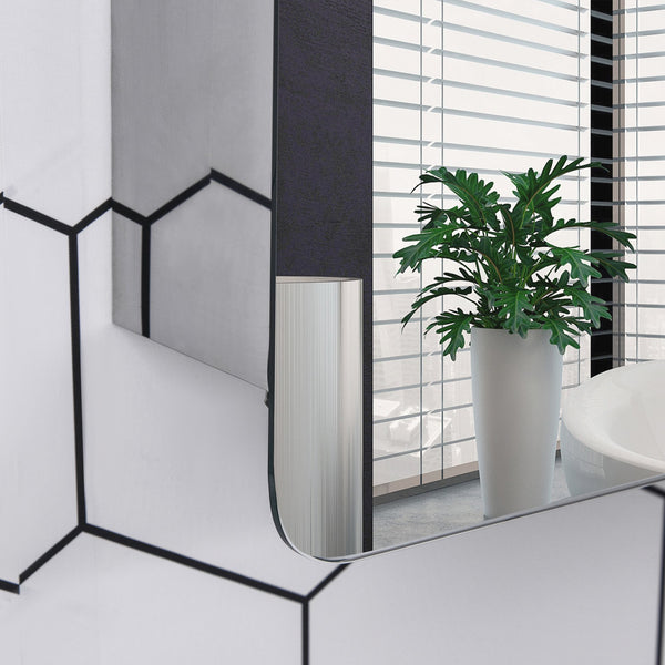 English Elm Kleankin Wall-Mount Bathroom Medicine Cabinet Mirror With 3-Tier Storage, Stainless Steel Style W2225141215