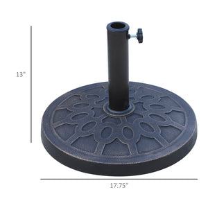English Elm 18" Bronze Resin Umbrella Base 26lbs with Decorative Pattern, Rust-Resistant Stable Patio Stand W2225141397