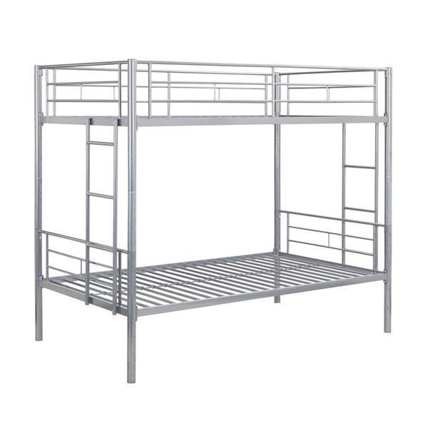 English Elm Metal Twin Over Bunk Bed with Built-in Stairs for Kids Shared Bedroom W311121106