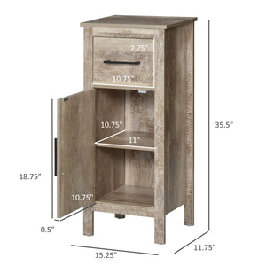 English Elm Kleankin Rustic Bathroom Floor Cabinet With Drawer & Adjustable Shelf, Space-Saving Storage Solution W2225141463