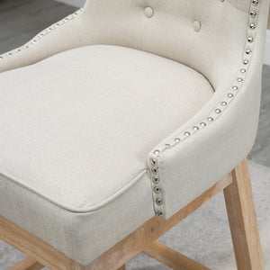 English Elm Upholstered Cream Bar Stools Set of 2 – 30" Seat Height, 180° Swivel, Nailhead Trim, Rubberwood Legs W2225141467