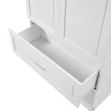 English Elm Tall Bathroom Storage Cabinet, Cabinet With Two Doors and Drawers, Adjustable Shelf, Mdf Board, White(Old Sku:Wf310828Aak)