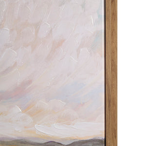 English Elm Hand Embellished Framed Canvas by KATIJA BJELAJAC Madison Park – Serene Abstract Landscape Art, 40"x27" Ready-to-Hang, Brown Frame B035129252