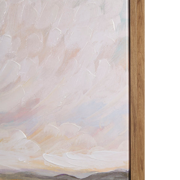 English Elm Hand Embellished Framed Canvas by KATIJA BJELAJAC Madison Park – Serene Abstract Landscape Art, 40"x27" Ready-to-Hang, Brown Frame B035129252