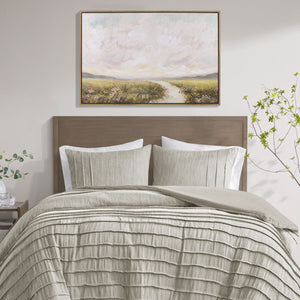 English Elm Hand Embellished Framed Canvas by KATIJA BJELAJAC Madison Park – Serene Abstract Landscape Art, 40"x27" Ready-to-Hang, Brown Frame B035129252