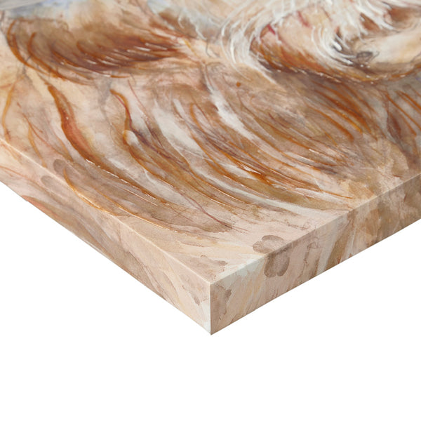 English Elm Hand Hand-Embellished Windswept Highland Bull Canvas Wall Art 26x20 Rustic Farmhouse Focal Piece B035129227