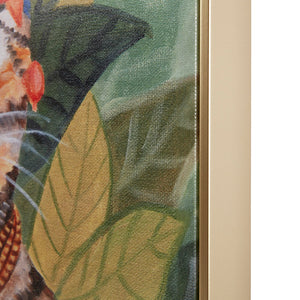 English Elm Bohemian Cat Portrait Wall Art 16.5x20.5 Framed Canvas with Floral Headdress, Gold Embossed Frame, D-Ring Hanging B035129234