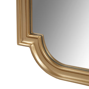 English Elm Gold Adelaide Wall Mirror Scalloped Rectangular Gold Wood Frame 21x38 Glam Bedroom Entryway Decor B035129257