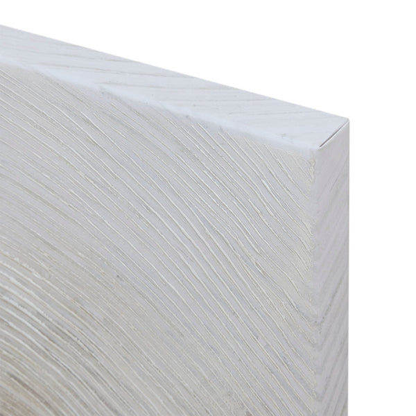 English Elm Hand Silver Sand 3-Piece Hand Embellished Abstract Canvas Set with Gel Texture, Zen Burst for Living Room Decor B035129226