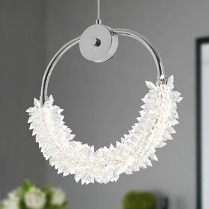 English Elm Modern Crystal Chandelier Bedside Lamp - Elegant Led Hanging Light For Bedrooms & Dining Spaces W2312141685