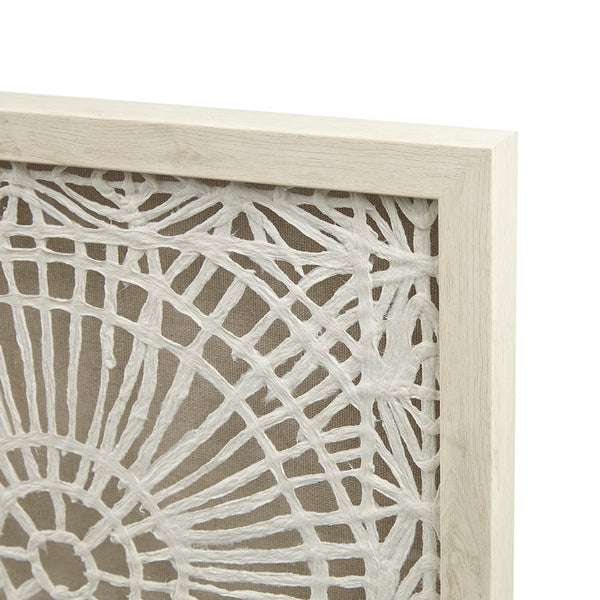 English Elm Framed INK+IVY Henna Rice Paper Medallion Shadow Box Wall Art — Handcrafted Boho Texture, Ready to Hang B035129216