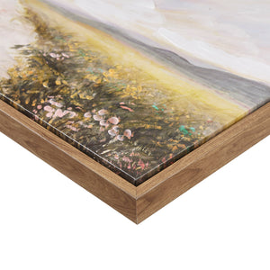 English Elm Hand Embellished Framed Canvas by KATIJA BJELAJAC Madison Park – Serene Abstract Landscape Art, 40"x27" Ready-to-Hang, Brown Frame B035129252