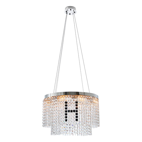English Elm Modern Crystal Chandelier – Elegant Round Light Fixture For Luxurious Home Decor & Versatile Spaces W2312141710