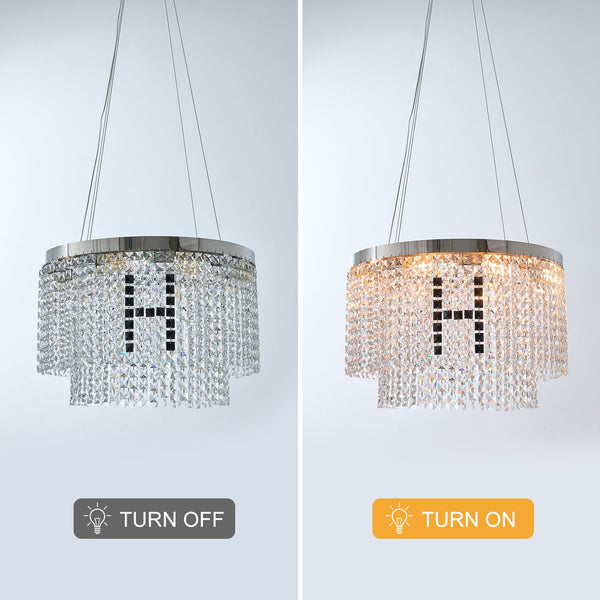 English Elm Modern Crystal Chandelier – Elegant Round Light Fixture For Luxurious Home Decor & Versatile Spaces W2312141710