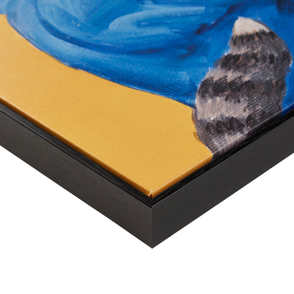 English Elm Rosie Denim-Clad Cat Portrait Framed Canvas Wall Art, 16.5x20.5, Polka Dot Bandanna, Empowering Decor B035129240