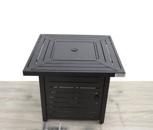 English Elm 25" Steel Propane/Natural Gas Fire Pit Table with 40,000 BTU, powder-coated, lava rocks, cover, ETL-listed B120141569