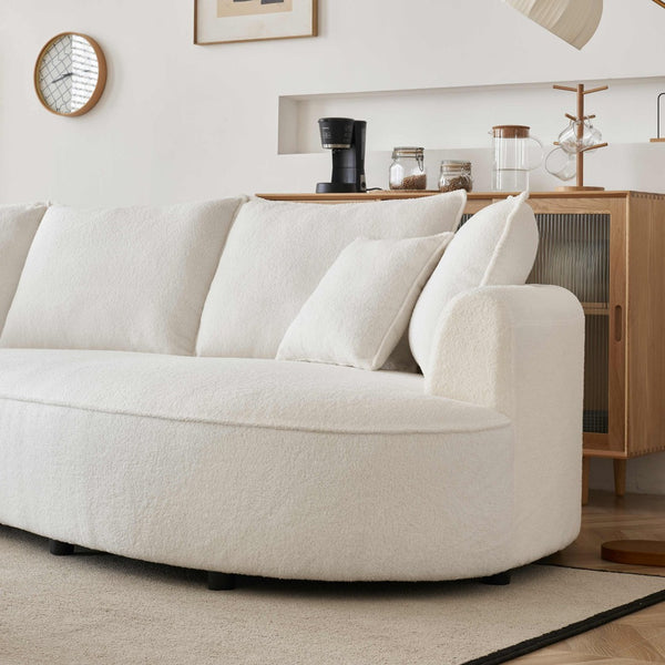 English Elm [oversized Curved Sectional Sofa Sherpa Boucle Upholstered Modern Living Room Couch W1765S00057