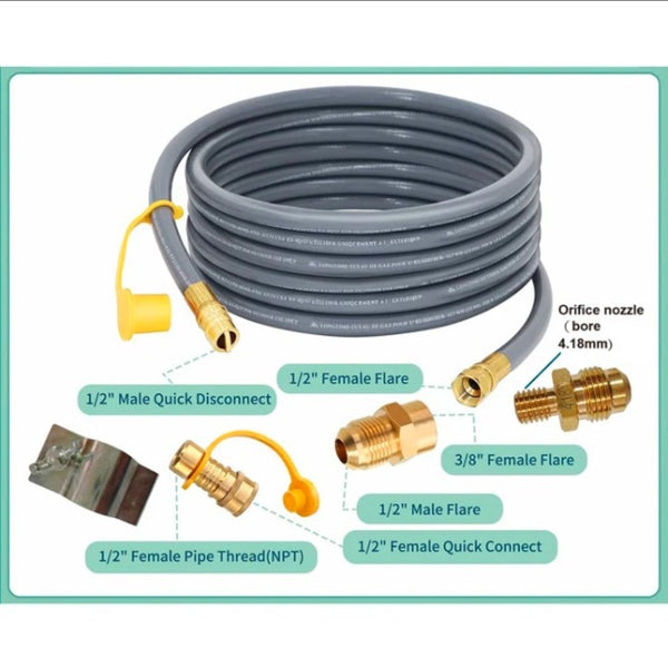English Elm Fire Pit Natural Gas Conversion Kit Stainless Steel Quick Connect Outdoor Upgrade B120141806