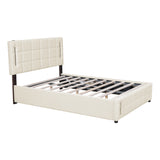 Hearth and Haven Full Size Upholstered Bed with Hydraulic Storage System and Led Light SF000076AAA