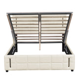 Hearth and Haven Full Size Upholstered Bed with Hydraulic Storage System and Led Light SF000076AAA