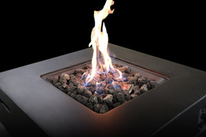 English Elm Fiber Reinforced Concrete Charcoal Fire Pit Table - 40,000 BTU Propane/Natural Gas, ETL/UL/CSA Certified B120141816