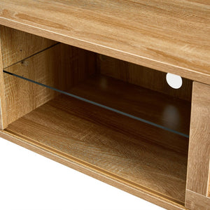 English Elm 54.33" Woven Rattan Tv Console with Rgb Lighting Sliding Doors and Slim Metal Legs W1265121746