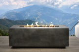 English Elm Concrete Propane Outdoor Fire Pit Table (Charcoal)