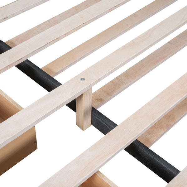 English Elm Queen LED Upholstered Platform Bed with Trundle, USB Ports, Dual Drawers and App-Controlled Lights Gray SF000074AAE