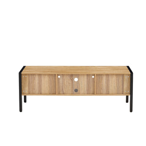 English Elm 54.33" Woven Rattan Tv Console with Rgb Lighting Sliding Doors and Slim Metal Legs W1265121746