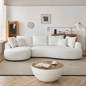 English Elm [oversized Curved Sectional Sofa Sherpa Boucle Upholstered Modern Living Room Couch W1765S00057