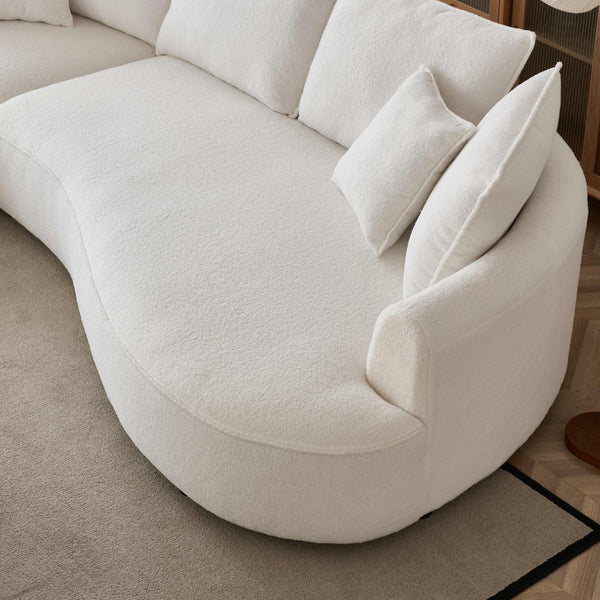 English Elm [oversized Curved Sectional Sofa Sherpa Boucle Upholstered Modern Living Room Couch W1765S00057
