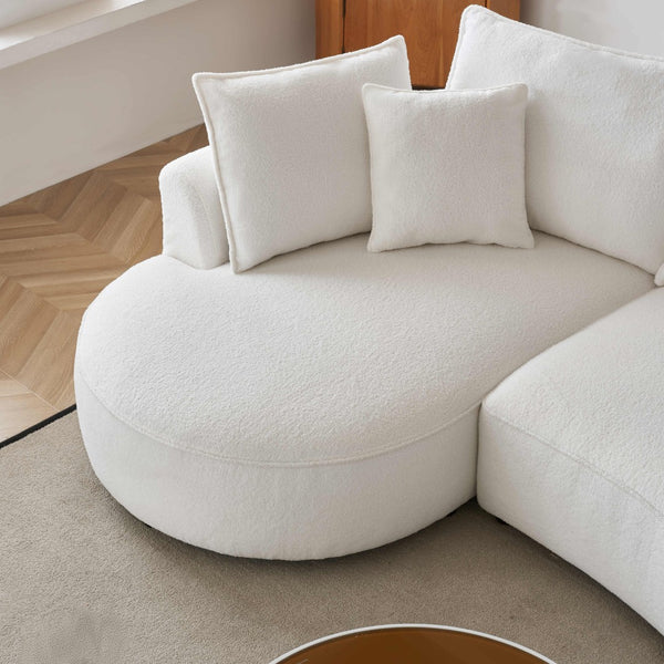 English Elm [oversized Curved Sectional Sofa Sherpa Boucle Upholstered Modern Living Room Couch W1765S00057
