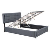 Hearth and Haven Full Size Upholstered Bed with Hydraulic Storage System and Led Light SF000076AAE